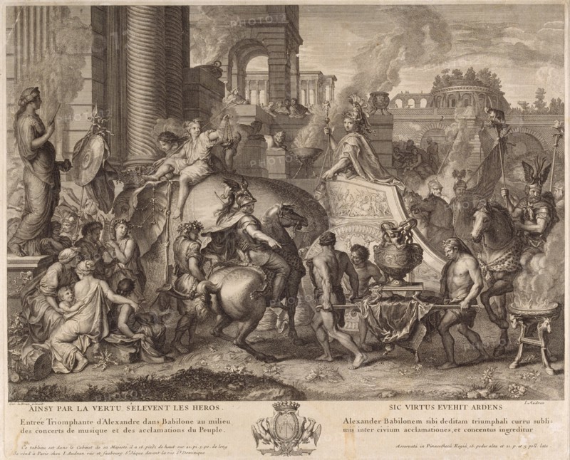Alexander Entering Babylon. Artist: Audran, Jean (1667-1756)