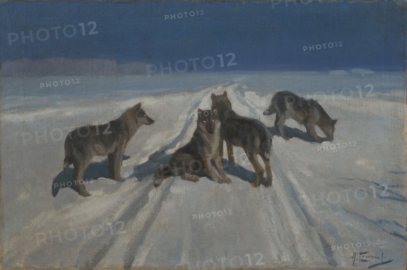 Wolves. Artist: Stepanov, Alexei Stepanovich (1858-1923)