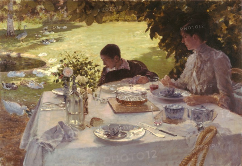 Breakfast in the garden. Artist: De Nittis, Giuseppe (1846-1884)