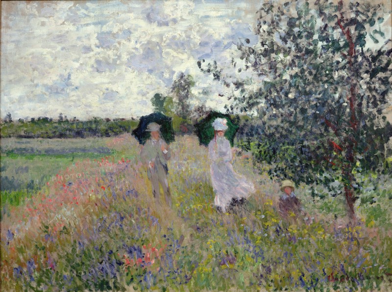 Taking a walk near Argenteuil. Artist: Monet, Claude (1840-1926)