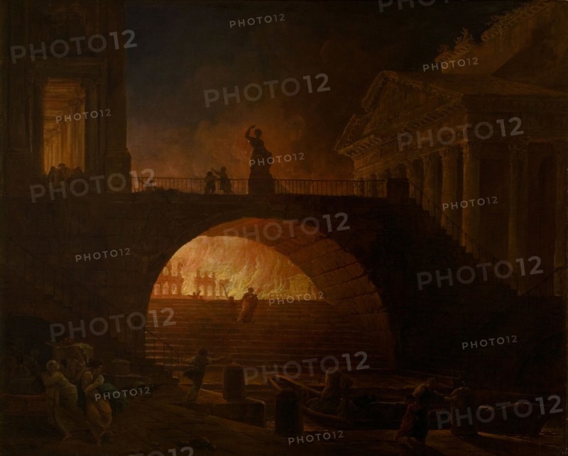 The Burning of Rome. Artist: Robert, Hubert (1733-1808)