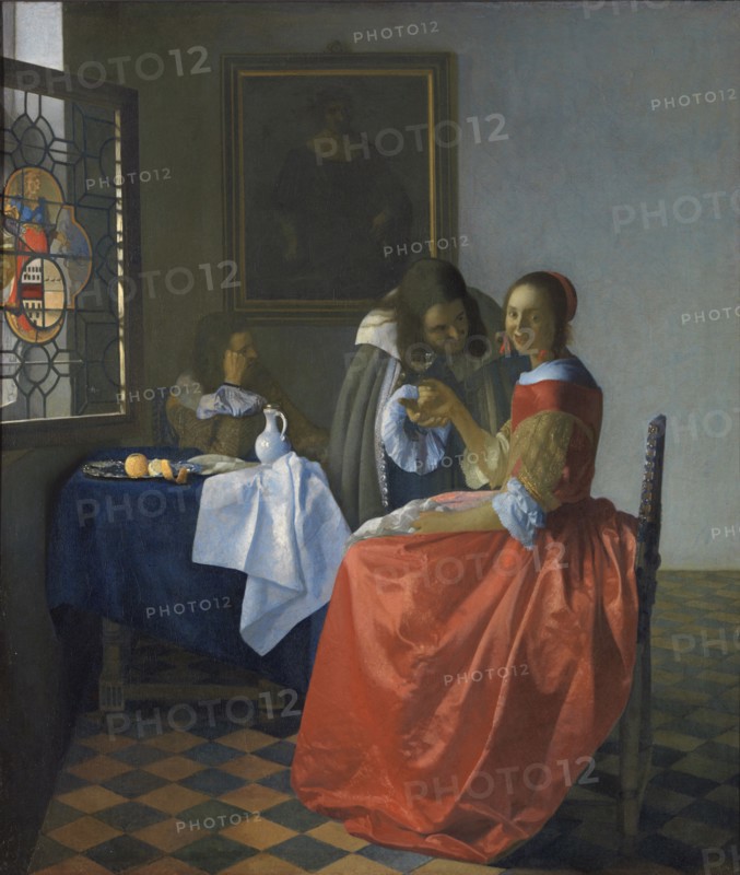 The Girl with the Wineglass. Artist: Vermeer, Jan (Johannes) (1632-1675)