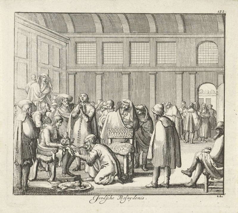 Jewish circumcision. Artist: Luyken, Jan (Johannes) (1649-1712)