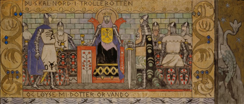 Åsmund in the King's Hall. Artist: Munthe, Gerhard (1849-1929)