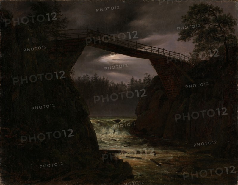 The Bridge outside Arendal. Artist: Fearnley, Thomas (1802-1842)