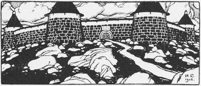 Illustration for the Poem ?Walls Of Cain? by Vyacheslav Ivanov. Adskaya Pochta (Hell's Mail) magazin Artist: Bilibin, Ivan Yakovlevich (1876-1942)