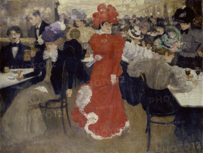 In the Café d'Harcourt at Paris. Artist: Evenepoel, Henri Jacques Edouard (1872-1899)