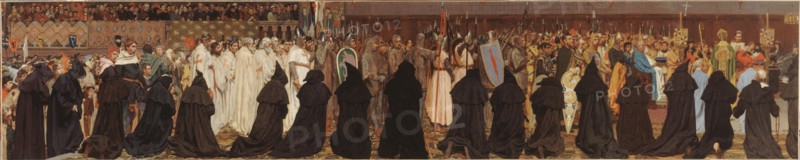 The funeral of Charles the Good, in Bruges, on April 22, 1127. Artist: Van Beers, Jan (1852-1927)