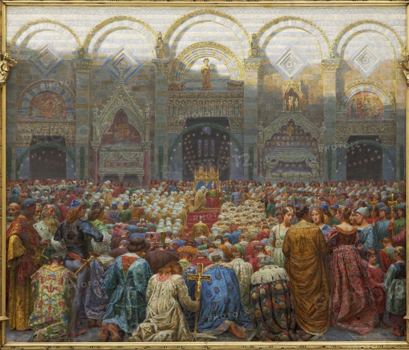 The Mystical Wedding between the Bishop and the Abbess of Pistoia. Artist: Zahrtmann, Kristian (1843-1917)