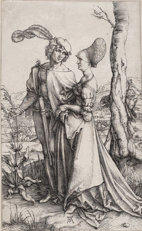Young Couple Threatened by Death (The Promenade). Artist: Dürer, Albrecht (1471-1528)