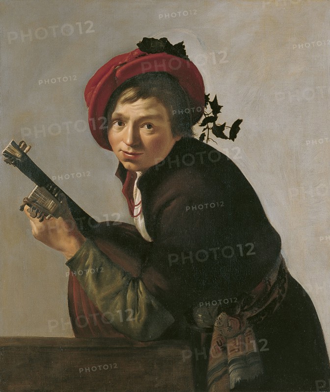 Young Man Playing a Theorbo. Artist: Bronckhorst, Jan Gerritsz van (1603-1661)