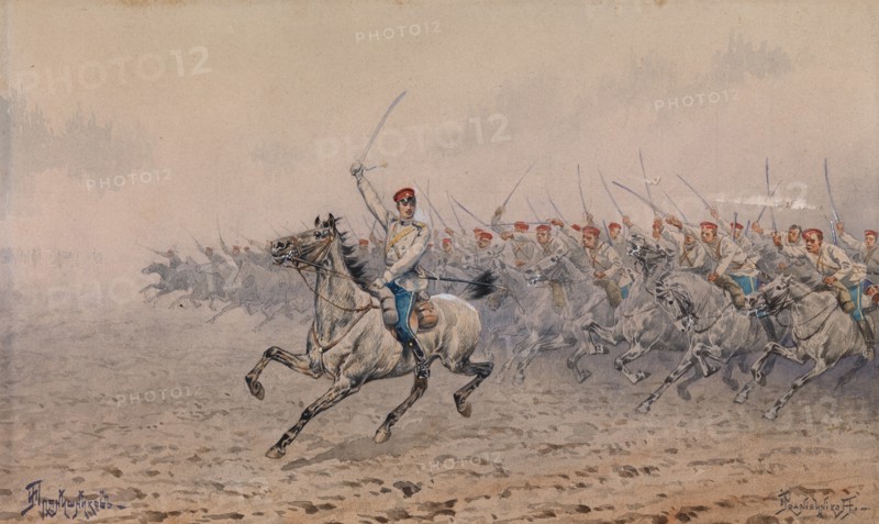 Charge of the Cavalry. Artist: Pryanishnikov, Ivan Petrovich (1841-1909)