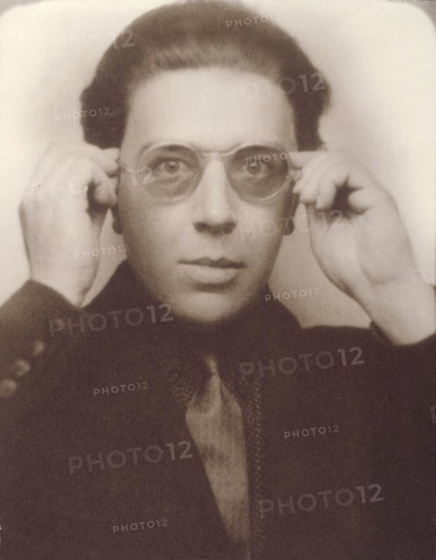 Andre Breton with glasses. Artist: Anonymous