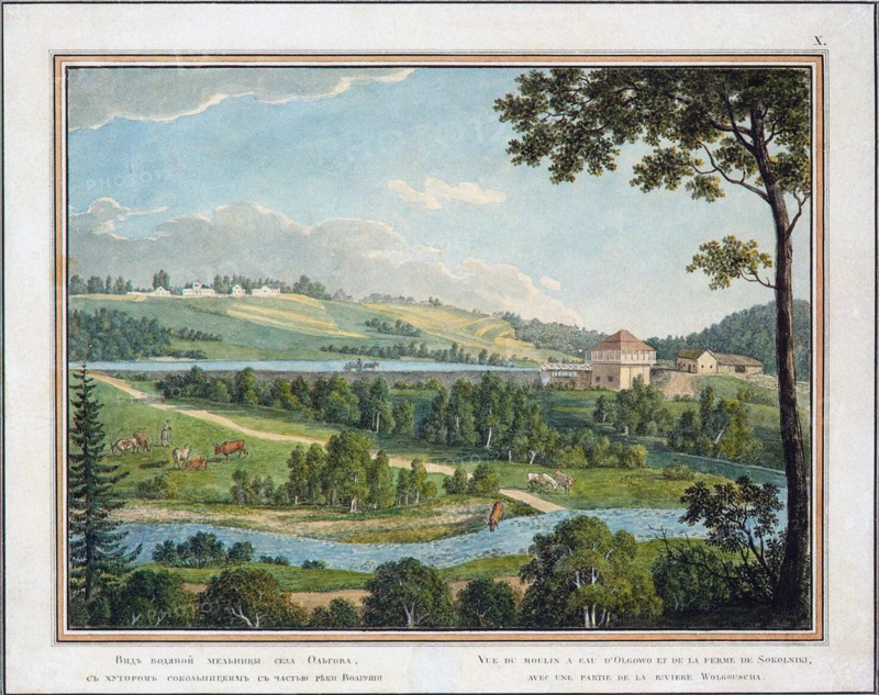 View of the Watermill in the Estate of Olgovo near Moscow, Mid of the 19th cen. Artist: Anonymous