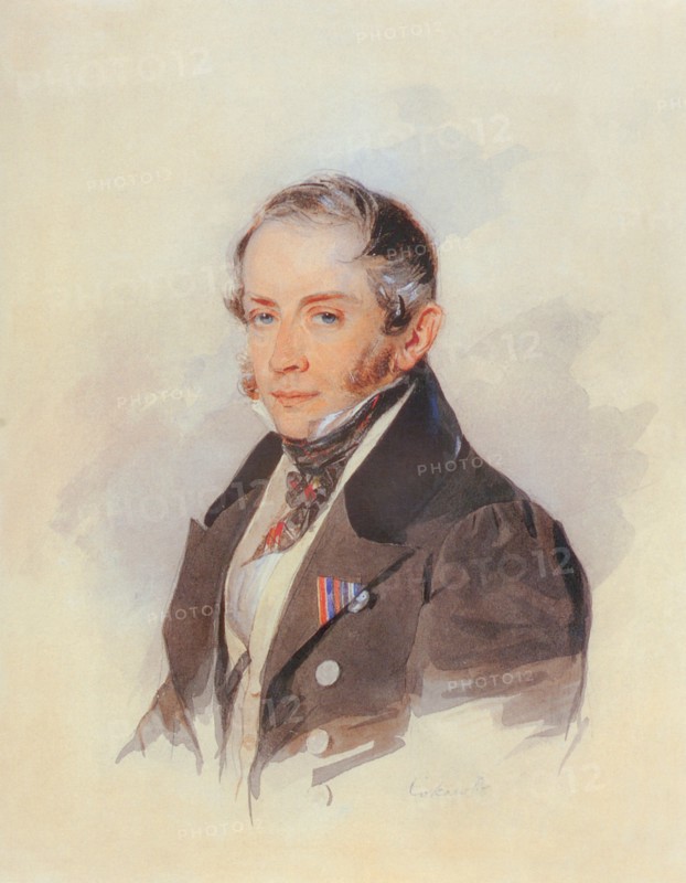 Portrait of the composer Count Matvey Vielgorsky (1794-1866), 1830s. Artist: Sokolov, Pyotr Fyodorovich (1791-1848)