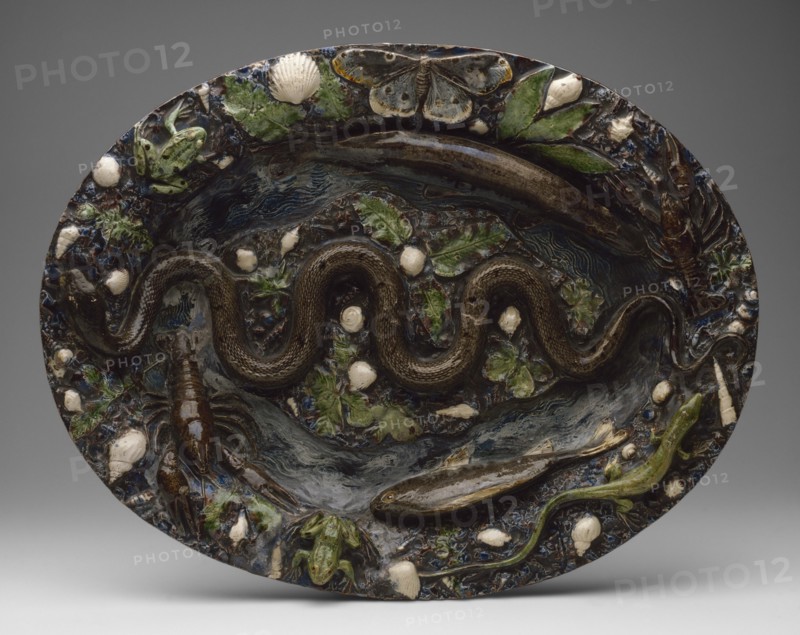 Rustic Ware: Dish with Animal and Plant Ornaments, Second half of the16th cen. Artist: Palissy, Bernard (1510-1589/90)