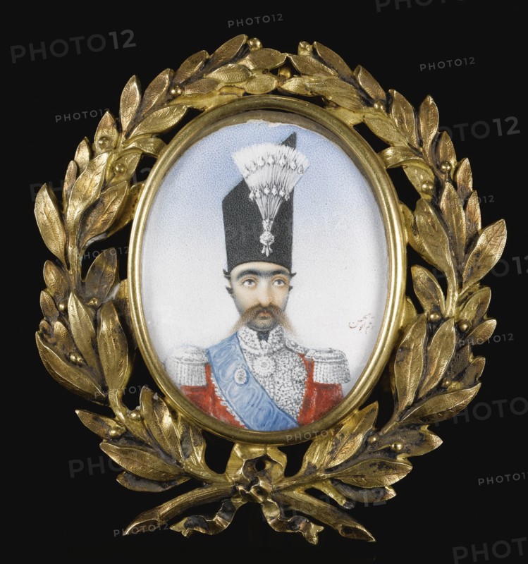 Portrait of Naser al-Din Shah Qajar (1831-1896), ca 1855. Artist: Abu'l Hasan Khan Ghaffari (1814-1866)