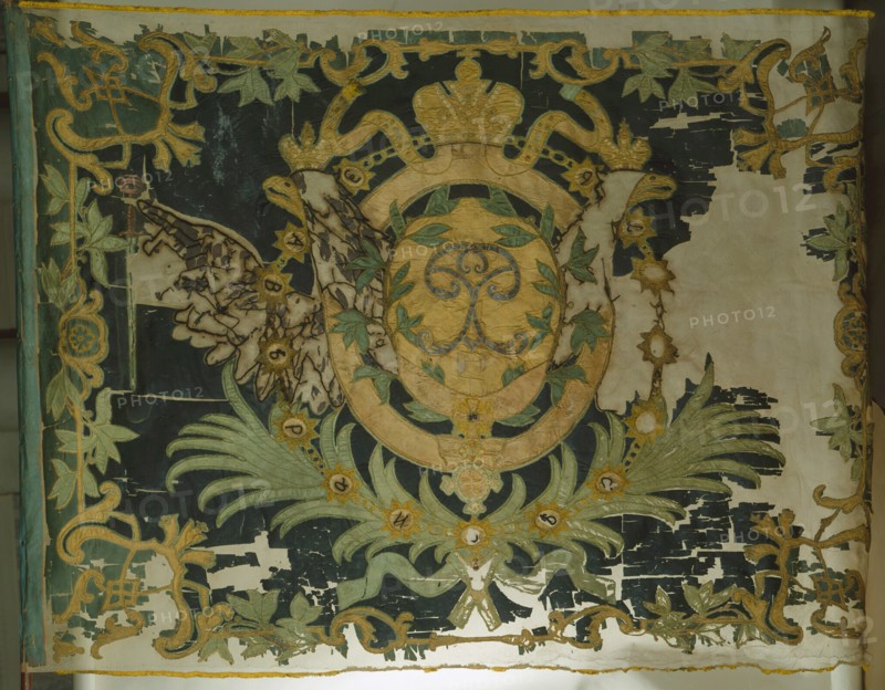 Saint George Flag of the Infantry Regiment, 1762. Artist: Flags, Banners and Standards
