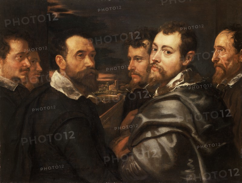 Self-Portrait in a Circle of Friends from Mantua, ca 1604. Artist: Rubens, Pieter Paul (1577-1640)