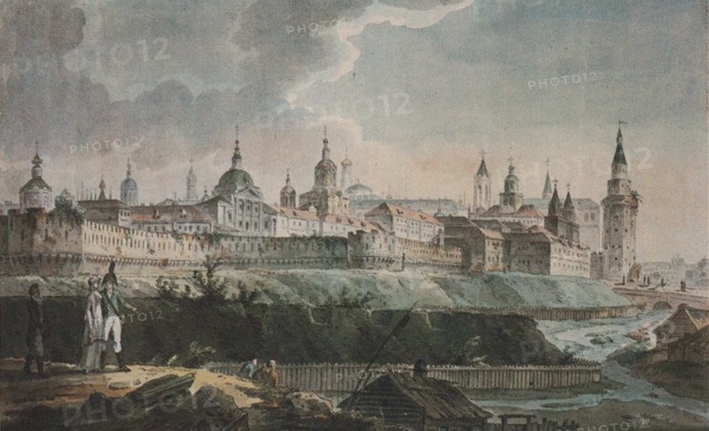 View of the Kitay-gorod from Ruins of the Cannon Laundry, Early 19th cen. Artist: Anonymous