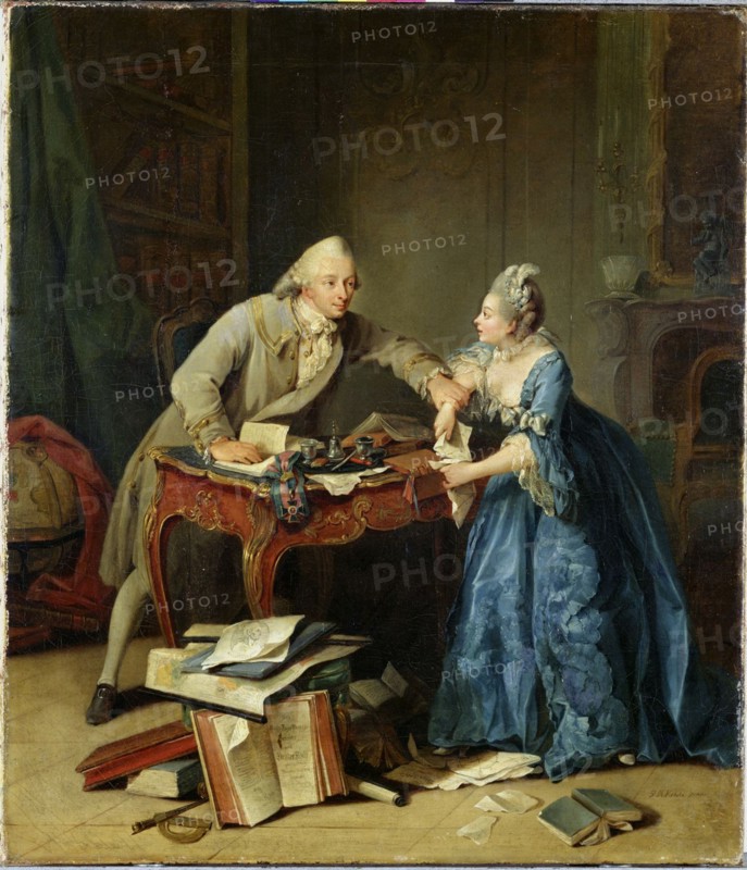 Between science and family, ca 1775. Artist: Kraus, Georg Melchior (1737-1806)