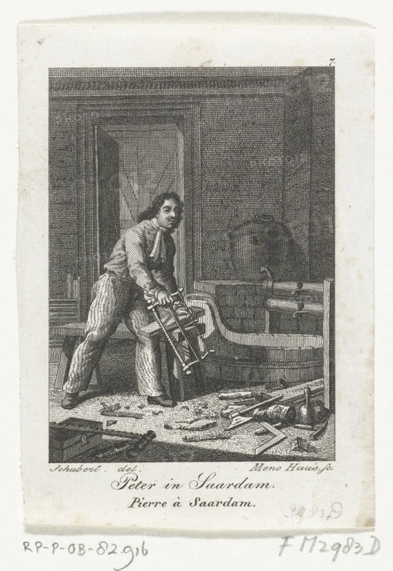 Peter the Great in Zaandam, 1697. Artist: Haas, Meno (1752-1833)