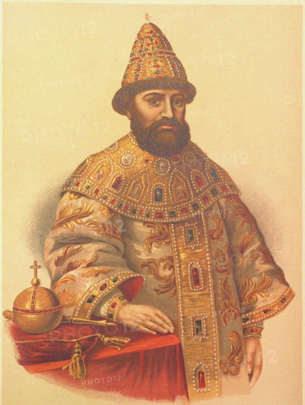 Portrait of the Tsar Michail I Fyodorovich of Russia (1596-1645), 1860s. Artist: Borel, Pyotr Fyodorovich (1829-1898)