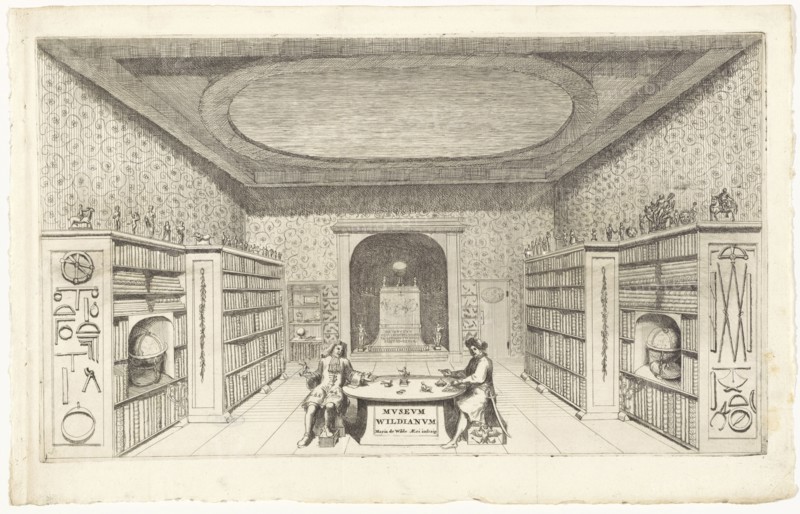 Peter the Great visiting the Museum Wildianum on 13 December 1697. Artist: Wilde, Maria de (1682-1729)