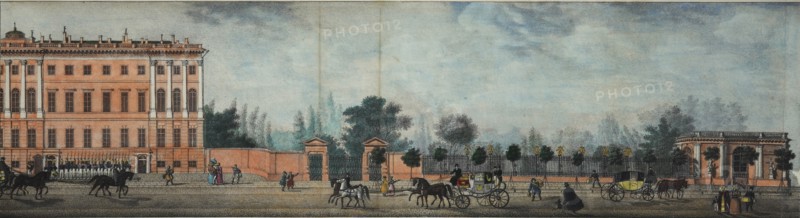 The Anichkov Palace. From the panorama of the Nevsky Prospekt, 1830. Artist: Ivanov, Ivan Alexeyevich (1779-1848)