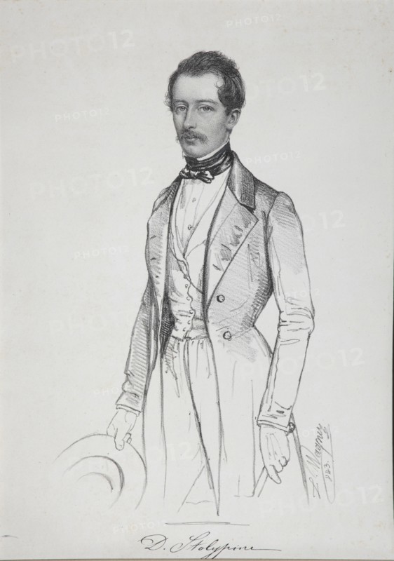 Portrait of Dmitry Arkadyevich Stolypin (1818-1893), 1843. Artist: Wagner, Ludwig (?-1870)