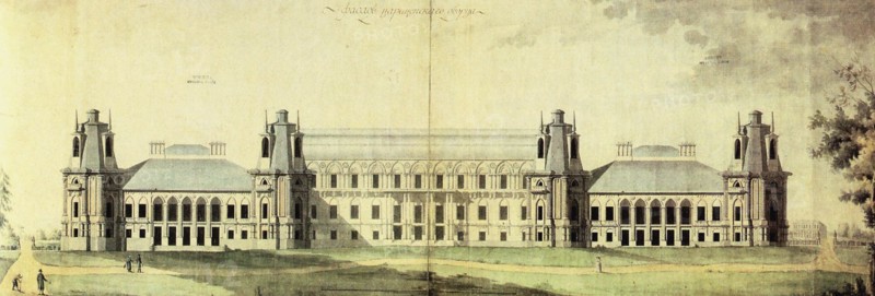 The Tsaritsyno Palace, c. 1796. Artist: Kazakov, Matvey Fyodorovich (1738-1812)