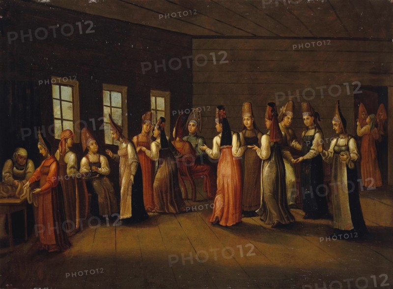 Eve-of-the-wedding party in a Merchant's House, First quarter of 19th century. Artist: Anonymous