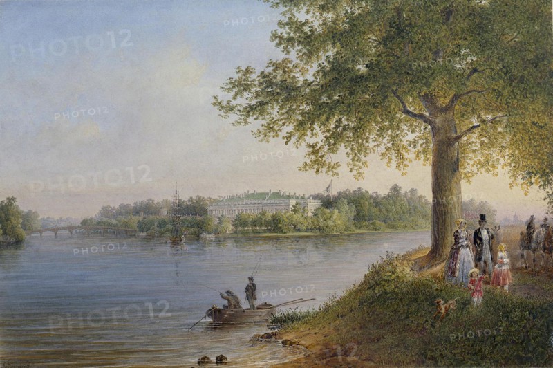 View of the Kamennoostrovsky Palace in St Petersburg, 1847. Artist: Sadovnikov, Vasily Semyonovich (1800-1879)