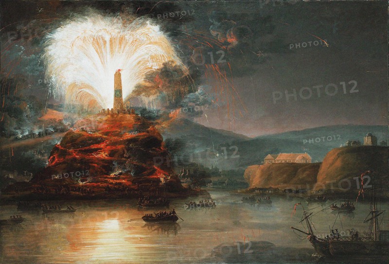 Fireworks at Kaniow in honor of Catherine II in 1787, 1787. Artist: Plersch, Jan Bogumil (1732?1817)