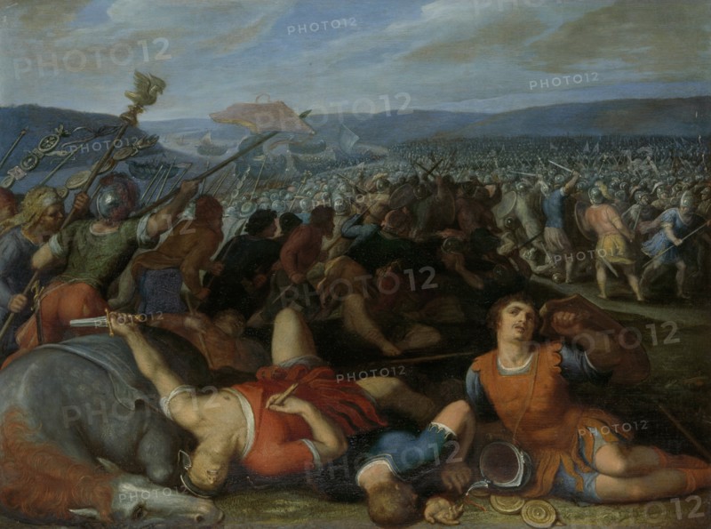 The Batavians Defeating the Romans on the Rhine, 1613. Artist: Veen, Otto van (1556-1629)