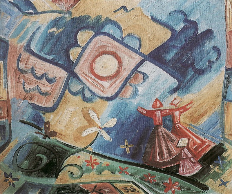 Singing Girls (Folklore Ornament), 1936. Artist: Capek, Josef (1887-1945)