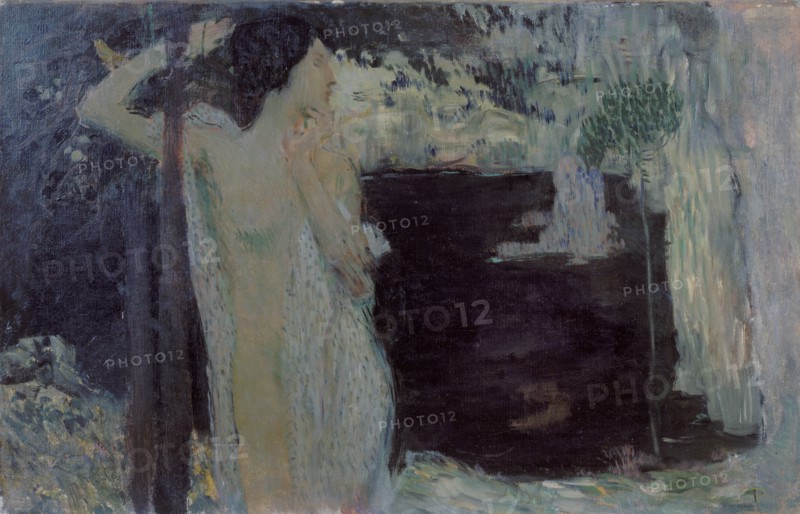 Woman at Black Lake, 1904. Artist: Preisler, Jan (1872-1918)