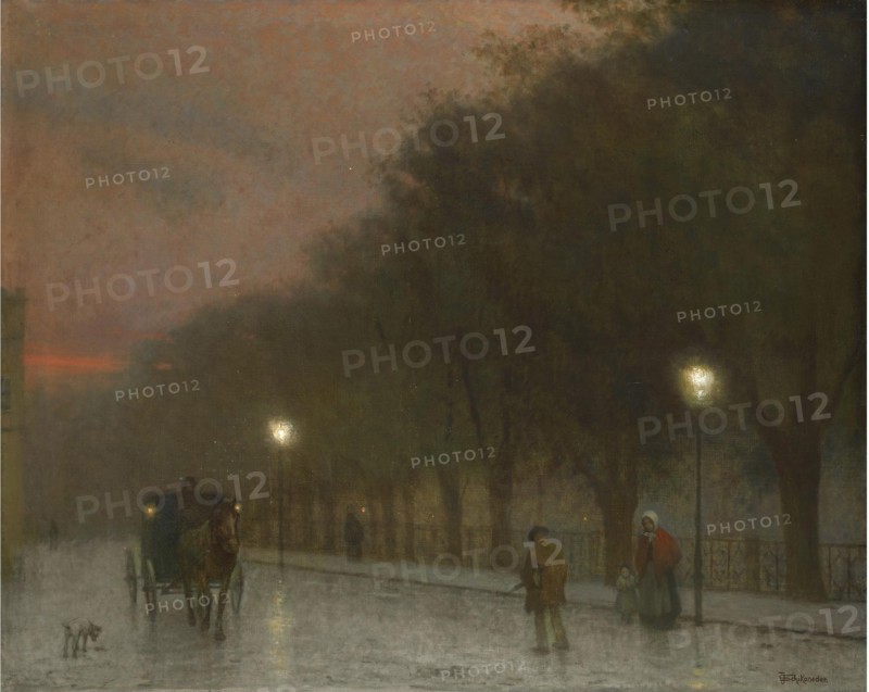 Prague at dusk, c. 1910. Artist: Schikaneder, Jakub (1855-1924)