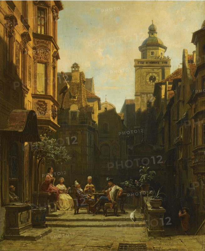 A Good Gossip. Artist: Spitzweg, Carl (1808-1885)