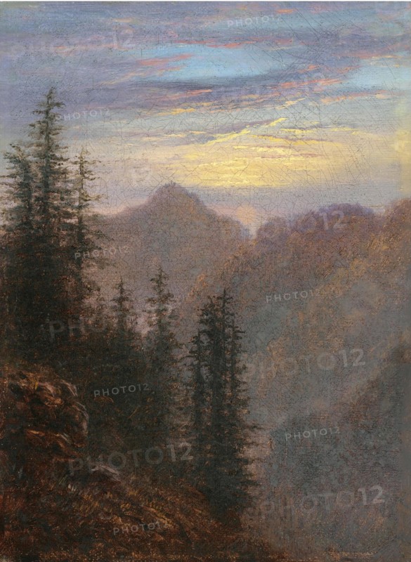 Mountain landscape at dusk. Artist: Carus, Carl Gustav (1789-1869)