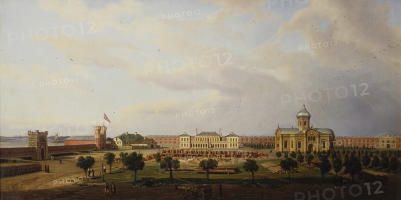 Interior view of the Ivangorod Fortress, 1846. Artist: Zaleski, Marcin (1796-1877)