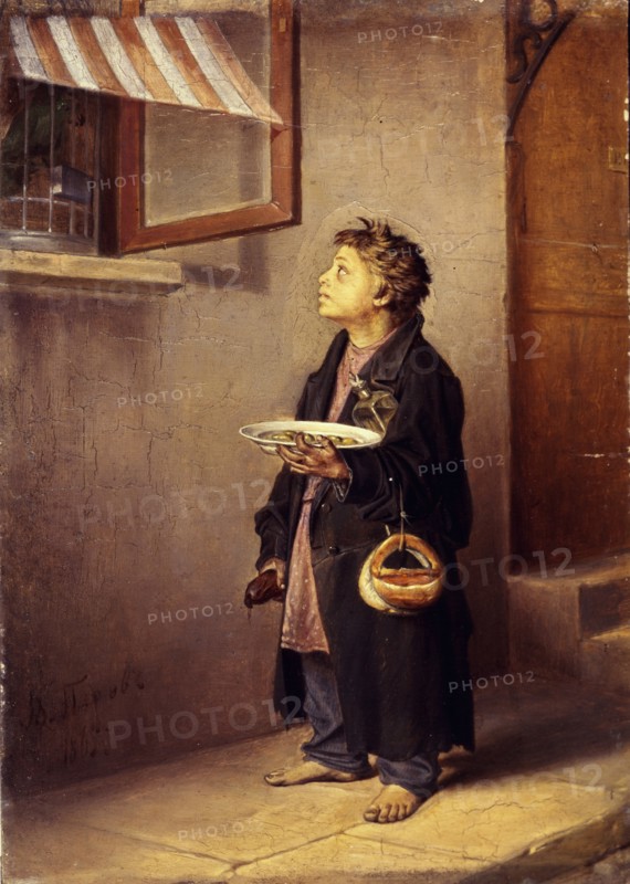 An Apprentice watching a parrot, 1865. Artist: Perov, Vasili Grigoryevich (1834-1882)