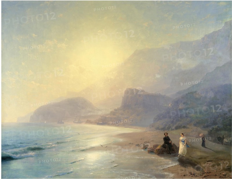 Alexander Pushkin und Princess Maria Raevskaya near Gurzuf, 1886. Artist: Aivazovsky, Ivan Konstantinovich (1817-1900)