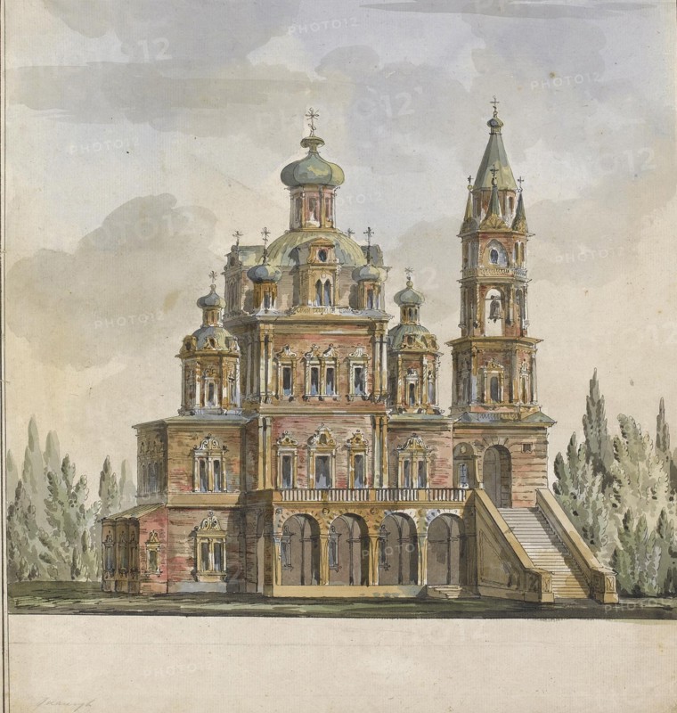 Project for the Church of the Dormition of the Theotokos at the Pokrovka Street in Moscow. Artist: Quarenghi, Giacomo Antonio Domenico (1744-1817)