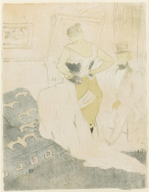 Woman Adjusting Her Corset, 1896. Artist: Toulouse-Lautrec, Henri, de (1864-1901)