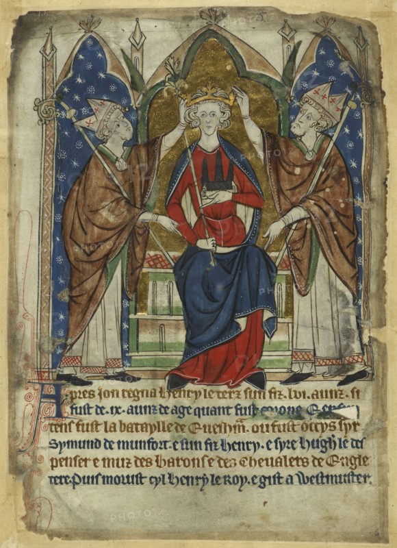 The coronation of King Henry III, 13th century. Artist: Anonymous