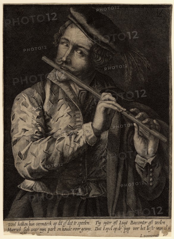 The Flute Player. Artist: Vorsterman, Lucas, the Elder (1595-1675)