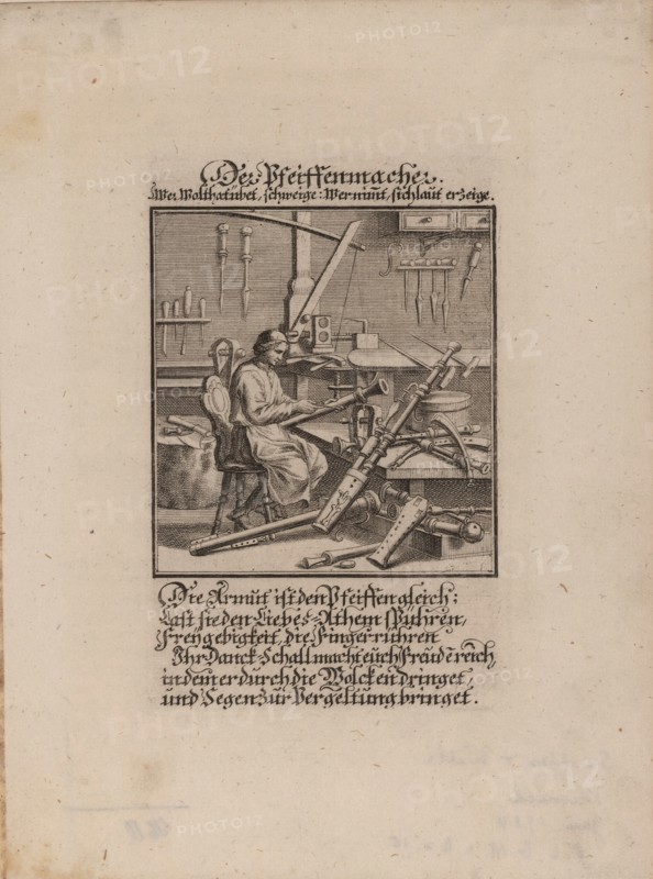 The Wind Instrument Maker. Artist: Weigel, Christoph, the Elder (1654-1725)