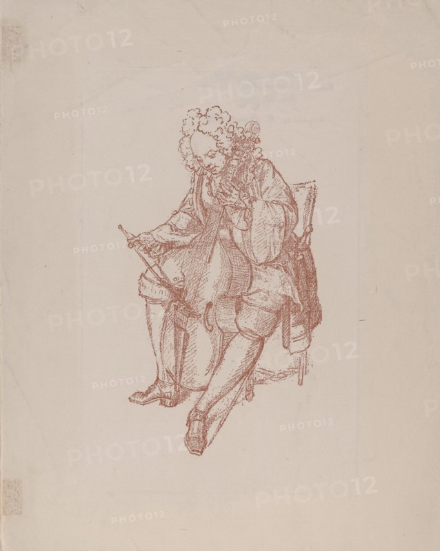 The Bass Viol Player, 1707. Artist: Picart, Bernard (1673?1733)
