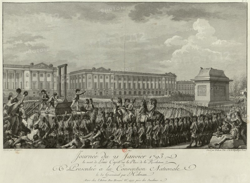 The Execution of Louis XVI in the Place de la Revolution on 21 January 1793, 1794. Artist: Helman, Isidore Stanislas (1743-1806/9)
